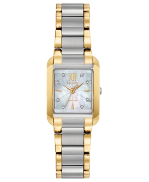 image of Citizen Eco-Drive Women-s Bianca Diamond-Accent Two-Tone Stainless Steel Bracelet Watch 22mm