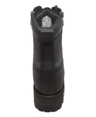 RideTecs Men's 6" Reflective Double Zipper Biker Black