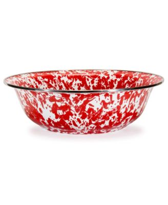 Red Swirl Enamelware Collection 4 Quart Serving Bowl