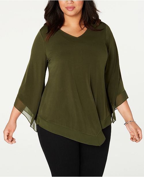 Alfani Plus Size Point Hem Blouse Created For Macy S Reviews