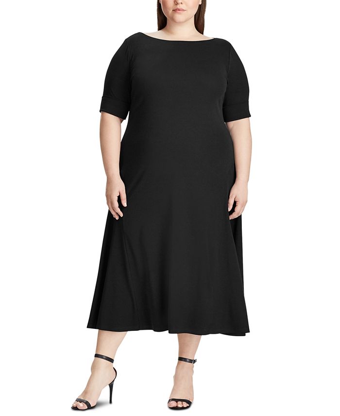 Lauren Ralph Lauren Plus Size Boat-Neck Knit Dress - Macy's