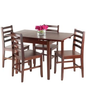 Pulman 5-Piece Extension Table with Ladder Back Chairs Set