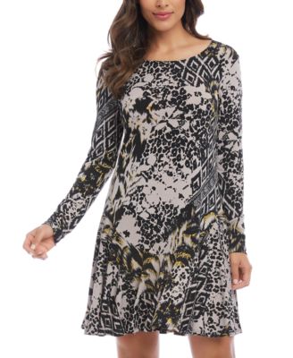 Karen Kane Mixed Print A Line Dress Macy s