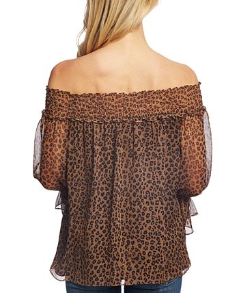 CeCe Women's Off the Shoulder Smocked Blouse Red Size M main image 1