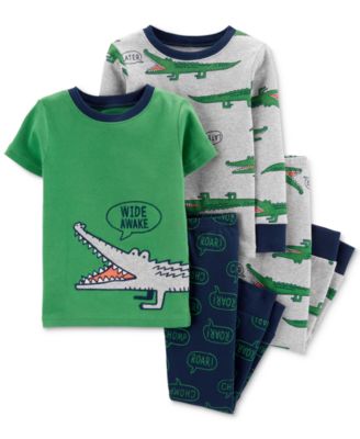 Carter's - Toddler Boys 4-Pc. Gator-Print Cotton Pajamas Set