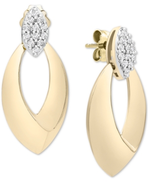 image of Diamond Door Knocker Drop Earrings (1/4 ct. t.w.) in 14k Gold