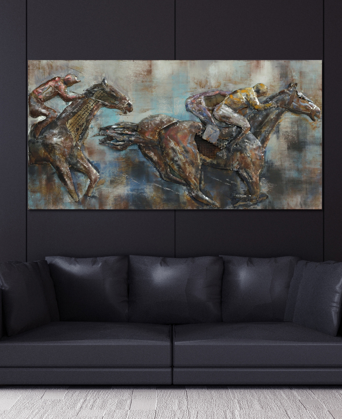 Empire Art Direct 'Race Day' Mixed Media Iron Hand Painted Dimensional Wall Sculpture -