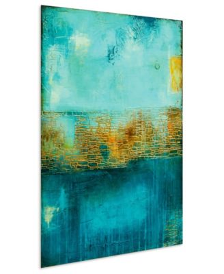 'Castle Court' Frameless Free Floating Tempered Art Glass Wall Art - 48" x 32''