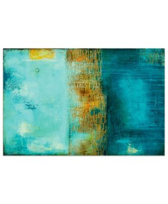 'Castle Court' Frameless Free Floating Tempered Art Glass Wall Art - 48" x 32''