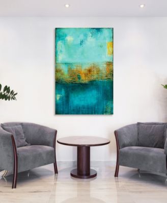 'Castle Court' Frameless Free Floating Tempered Art Glass Wall Art - 48" x 32''