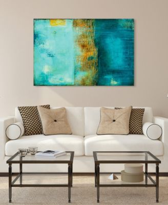 'Castle Court' Frameless Free Floating Tempered Art Glass Wall Art - 48" x 32''