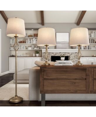 Table and Floor Lamps - Set of 3