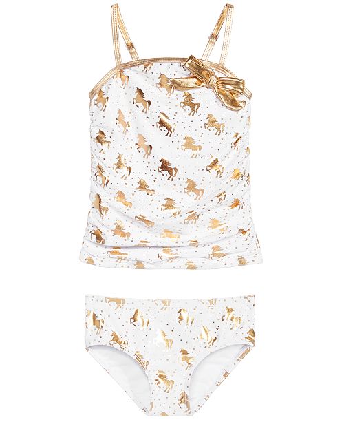 Sol Swimwear Little Girls 2 Pc Unicorn Glam Tankini Reviews Swimwear Kids Macy S