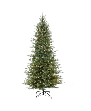 Puleo International 9 Ft. Pre-lit Slim Balsam Fir Artificial Christmas Tree With 800 Ul-listed Clear Light In Green