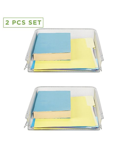 Mind Reader 2 Piece Front Load Storage Tray Desktop File