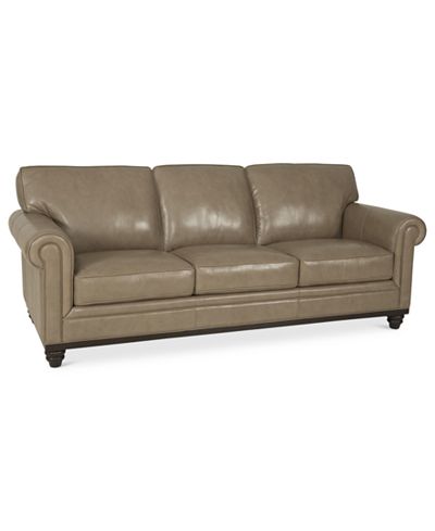 Martha Stewart Collection Bradyn 89&quot; Leather Sofa, Created for Macy&#39;s - Furniture - Macy&#39;s