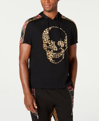 Leopard Print Skull Graphic T-Shirt 
