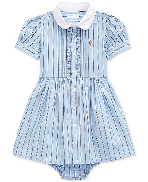 Polo Ralph Lauren Baby Girls Stripe Cotton Dress Reviews All Girls Dresses Kids Macy S