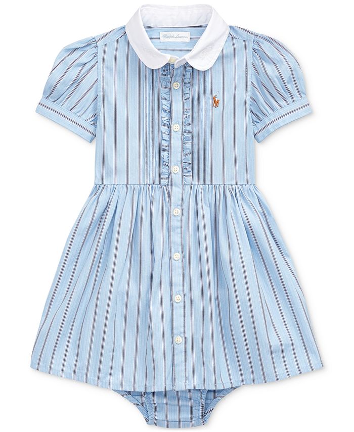 Polo Ralph Lauren Baby Girls Stripe Cotton Dress - Macy's