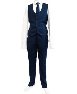 Big Boy's 5-Piece Shirt, Tie, Jacket, Vest and Pants Solid Suit Set