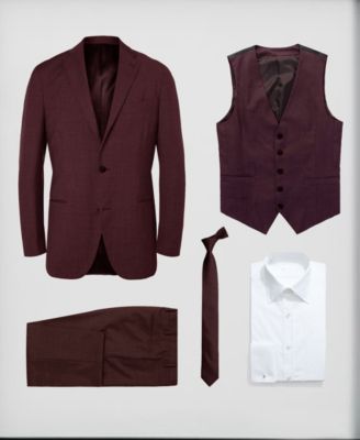 Toddler Boy's 5-Piece Shirt, Tie, Jacket, Vest and Pants Solid Suit Set