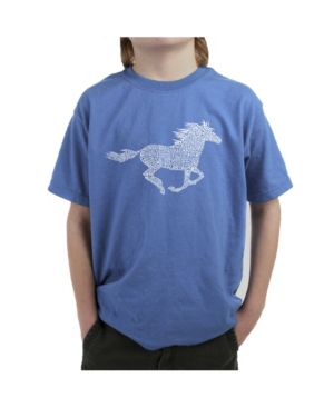 La Pop Art Big Boy's Word Art T-Shirt - Horse Breeds
