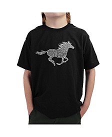 Big Boy's Word Art T-Shirt - Horse Breeds