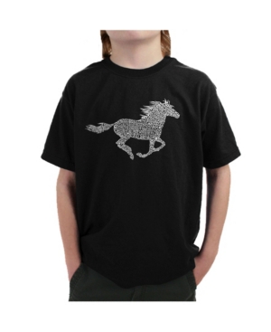image of La Pop Art Big Boy-s Word Art T-Shirt - Horse Breeds