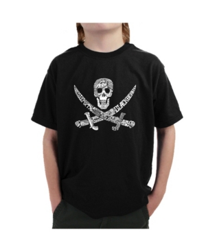image of La Pop Art Big Boy-s Word Art T-Shirt - Pirate Captains, Ships and Imagery