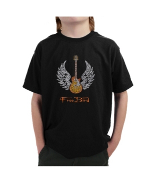 image of La Pop Art Big Boy-s Word Art T-Shirt - Lyrics To Freebird