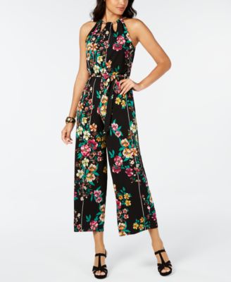 macy's floral jumpsuit