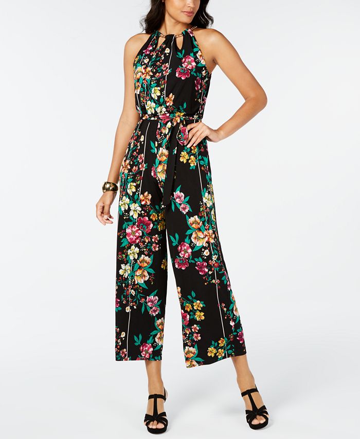 Macy s floral hot sale jumpsuit