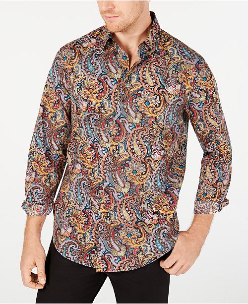 Tasso Elba Men S Stretch Cambridge Paisley Print Shirt Created For