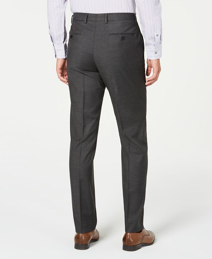 Alfani Men's Slim-Fit Performance Stretch Gray Mini Check Suit Separate ...