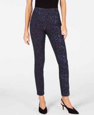 INC International Concepts - Blue Leopard Skinny Pants