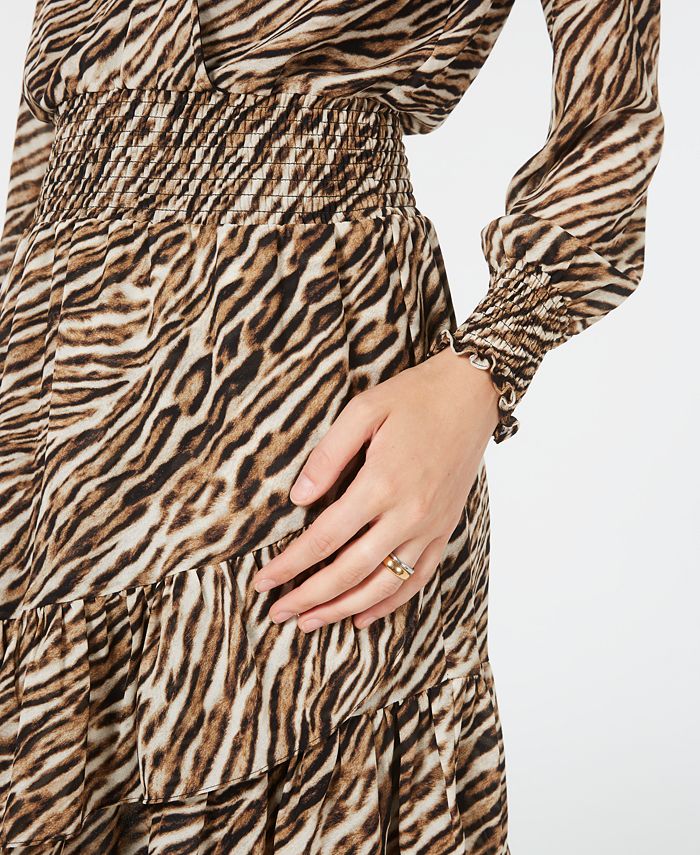 Michael Kors Leopard Ruffled Dress - Macy's