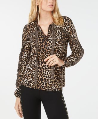 michael kors leopard blouse