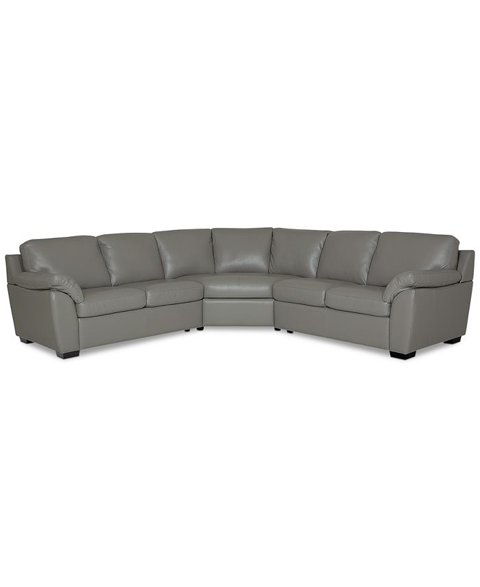 Macy's grey best sale leather sectional
