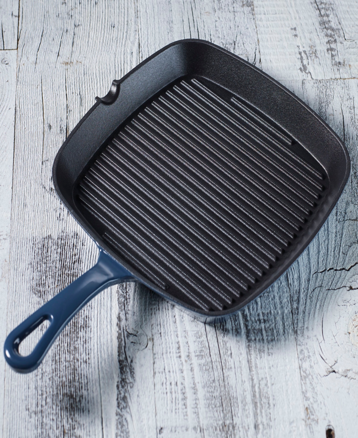 Cuisinart Chefs Classic Enameled Cast Iron 9.25" Square Grill Pan In Provencal Blue