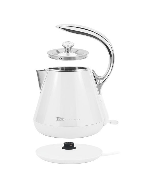 Elite Platinum 1.2L CoolTouch Stainless Steel Electric Kettle, White