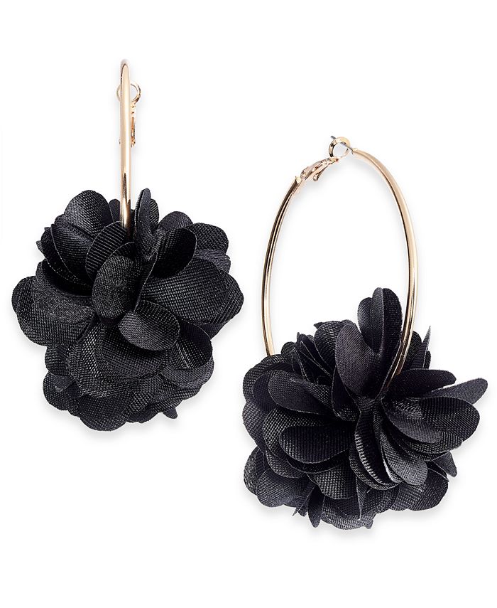 INC International Concepts Fabric Flower Hoop Earrings, Created for Macy's  & Reviews - Earrings - Jewelry & Watches - Macy's