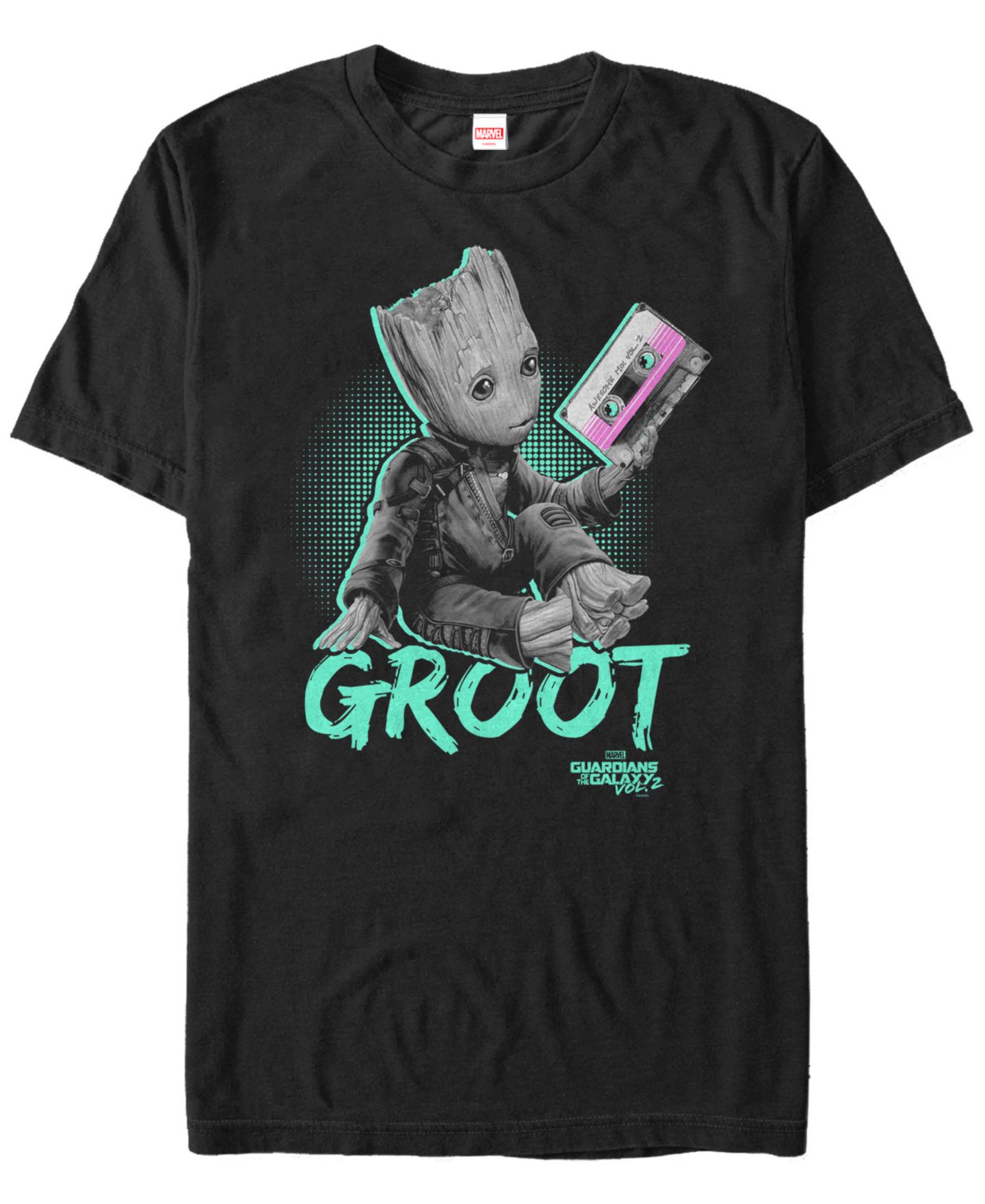 Мужская футболка Fifth Sun Marvel Guardians of the Galaxy Vol. 2 Curious Neon Baby Groot Short Sleeve, цвет: Чёрный — фото 1