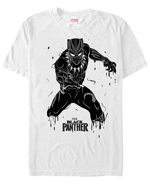 Marvel Men S Black Panther Paint Dripping Panther Short Sleeve T
