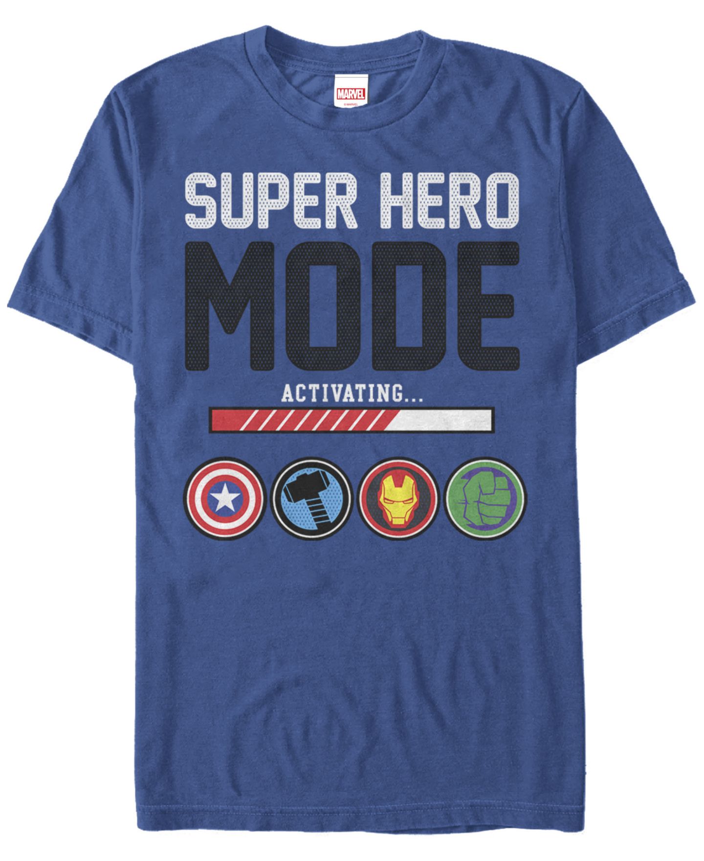 Мужская футболка Fifth Sun Marvel Comic Collection Hero Mode Activation Short Sleeve, цвет: Королевский синий — фото 1