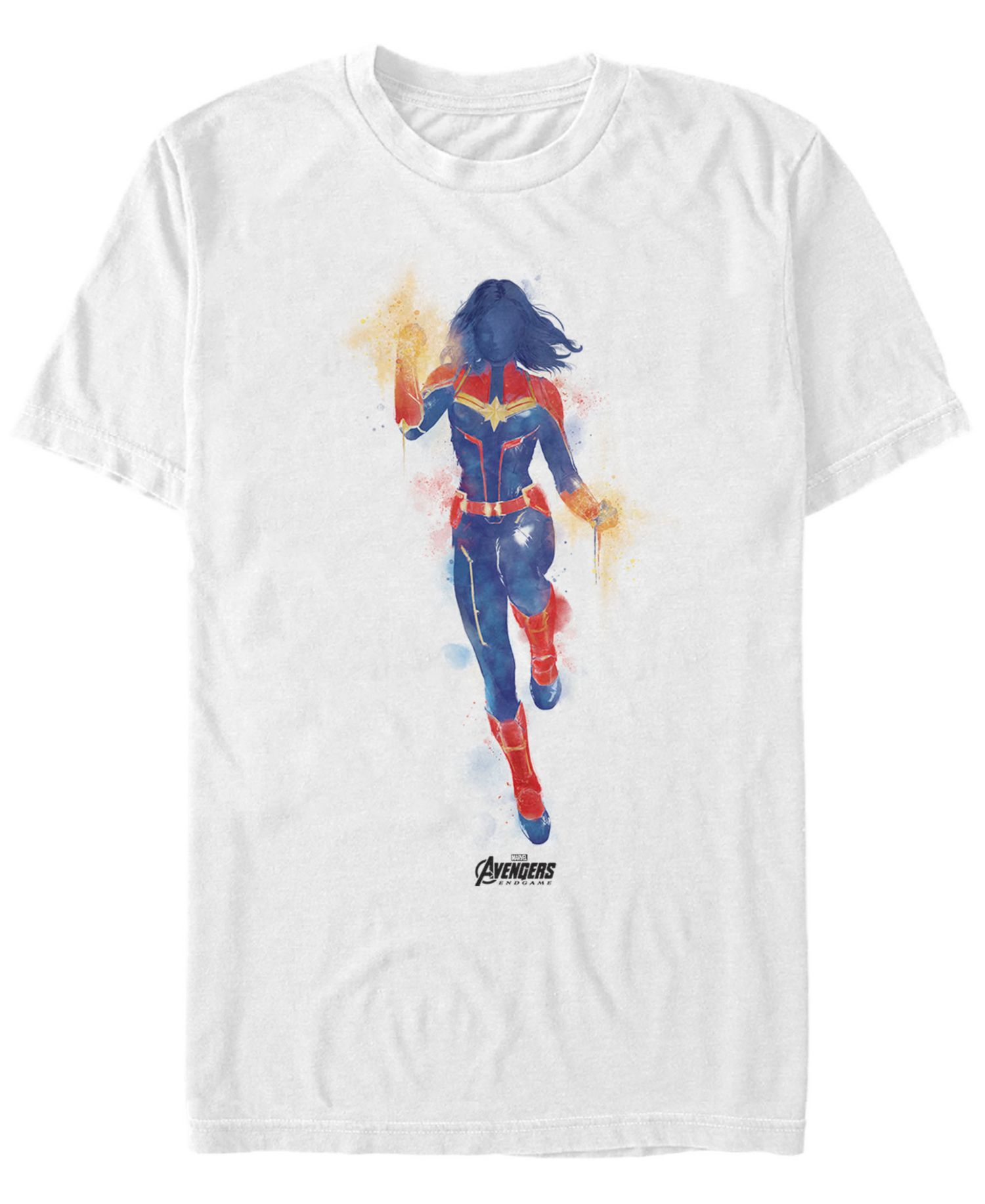 Marvel Men's Captain Marvel Watercolor Short Sleeve T-Shirt
