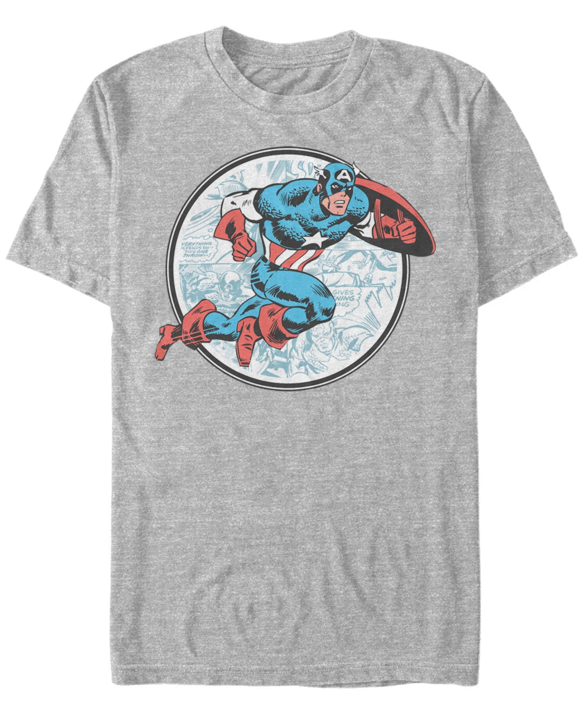 Marvel Men's Comic Collection Retro Captain America Short Sleeve T-Shirt