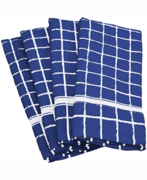 Solid Windowpane Terry Dishtowel Set of 4