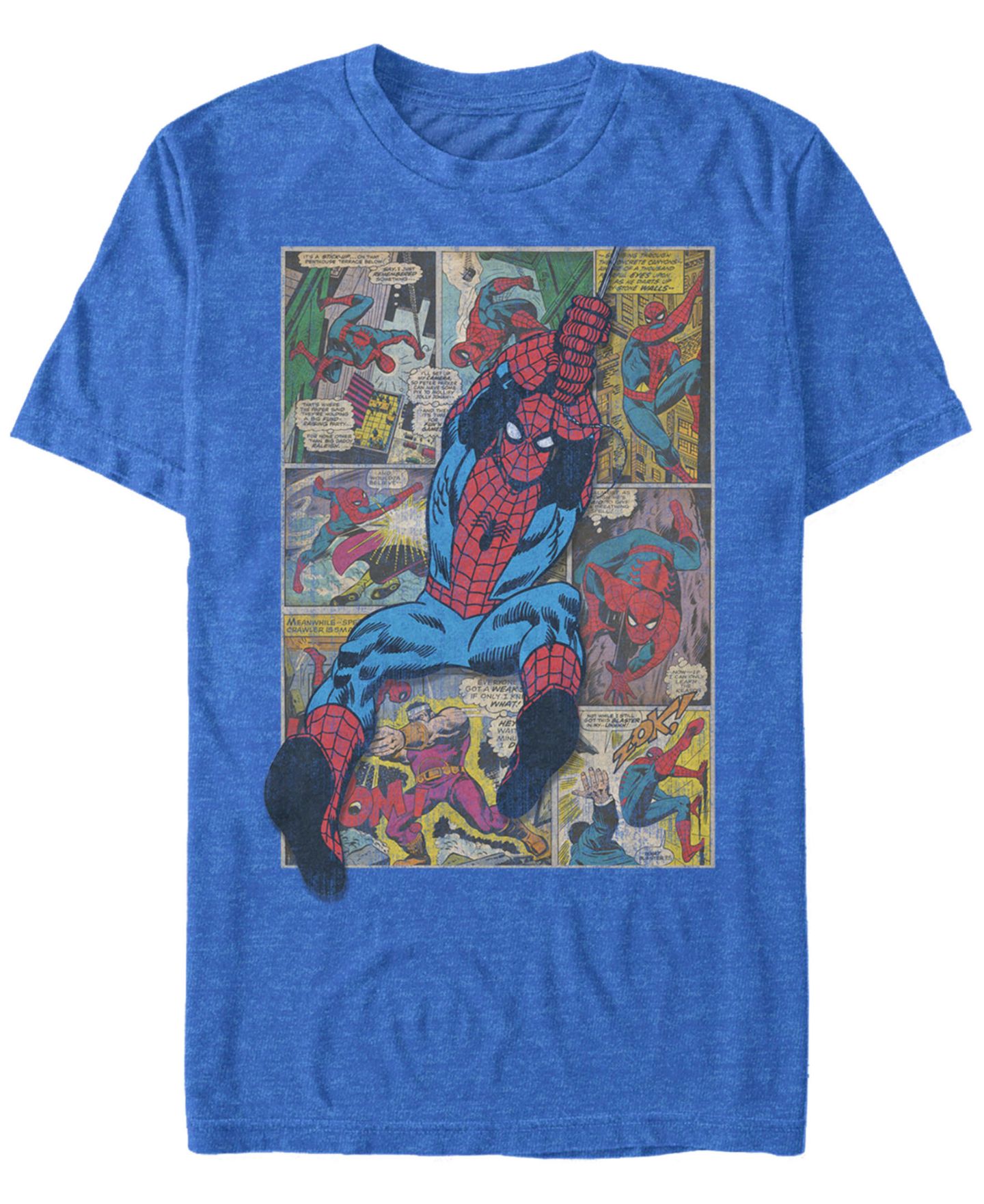 Мужская футболка Fifth Sun Marvel Comic Collection Classic Spider-Man Swinging Short Sleeve, цвет: Королевский синий — фото 1