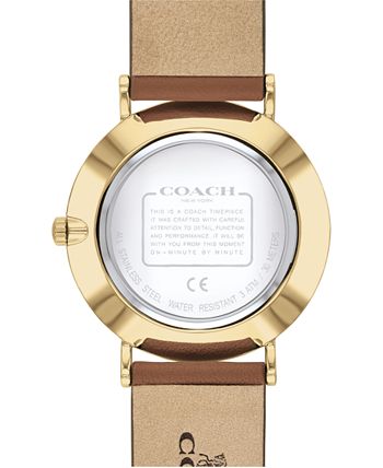 COACH - Women's Perry Saddle Leather Strap Watch 36mm