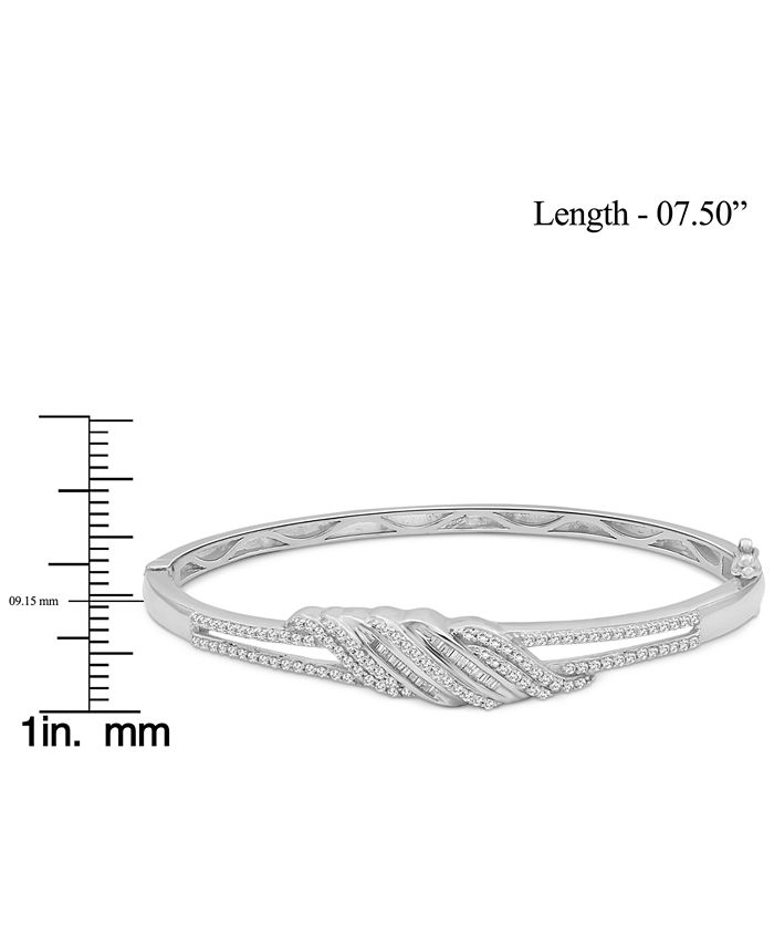 Macy's Diamond Twist Bangle Bracelet (1 ct. t.w.) in Sterling Silver